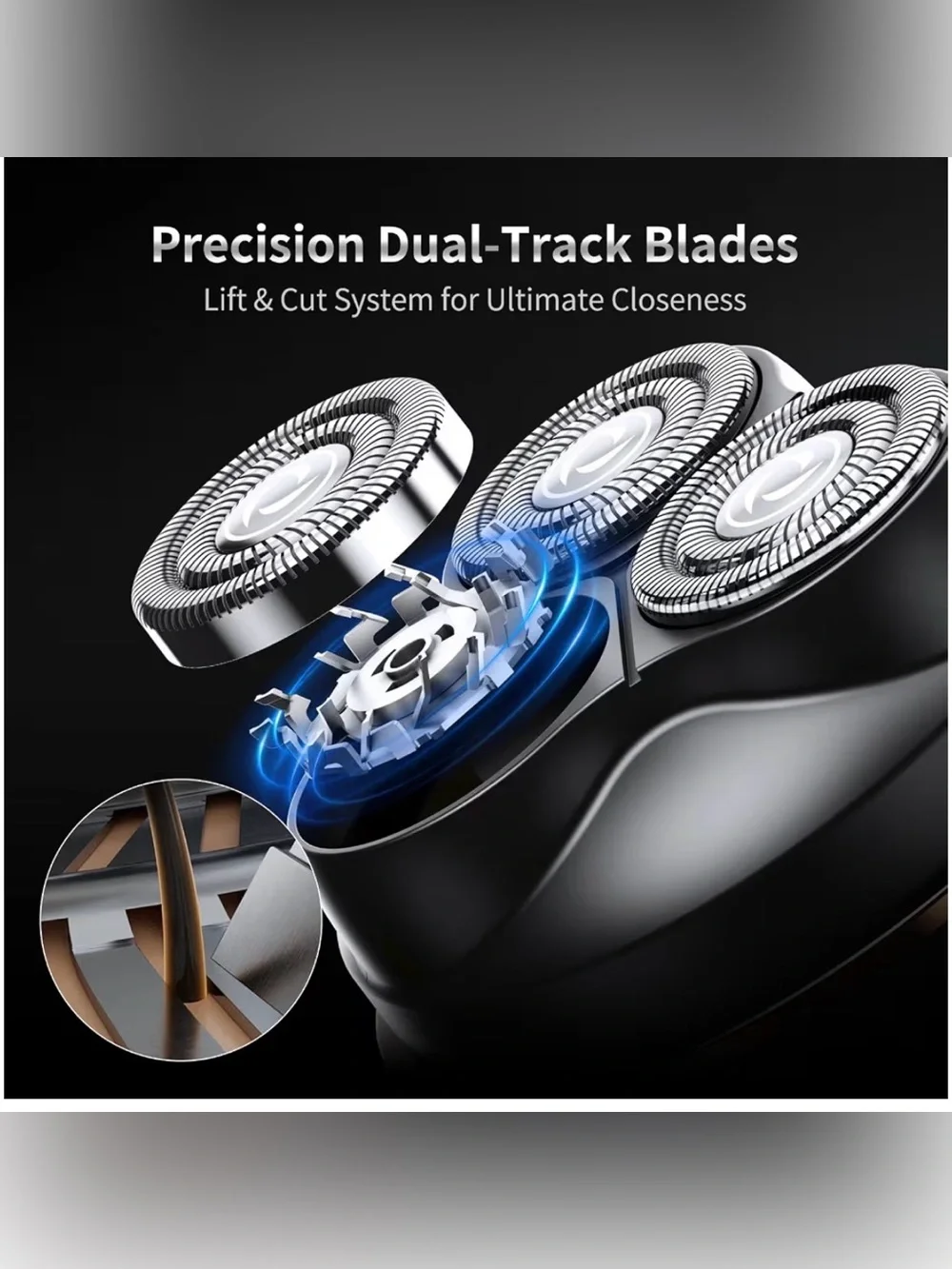 VTT Electric Razor for Men, Wet & Dry Cordless Shaver, IPX6 Waterproof, Travel